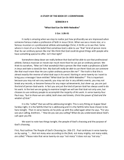 A STUDY OF THE BOOK OF 1 CORINTHIANS