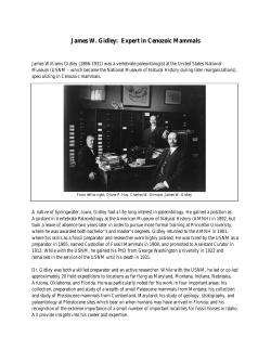 James W. Gidley: Expert in Cenozoic Mammals