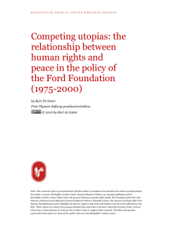 RAC RESEARCH REPORTS - The Rockefeller Archive Center