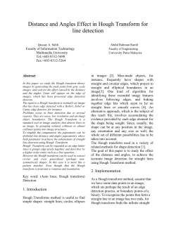 Distance and Angles Effect in Hough Transform for line detection