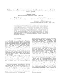 An interaction between prosody and statistics in the segmentation of
