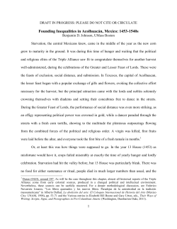 Founding Inequalities in Acolhuac&aacute;n, Mexico: 1453-1540s