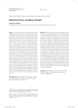 Natural archives, changing climates