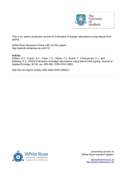 Estimation of badger abundance using faecal DNA typing