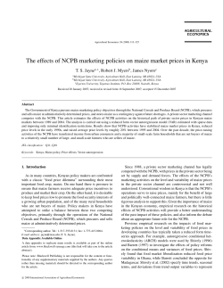 The effects of NCPB marketing policies on maize market prices in