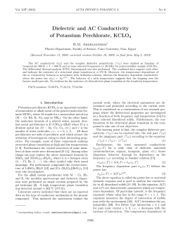 Dielectric and AC Conductivity of Potassium Perchlorate, KCLO4