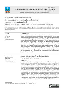 Senna multijuga and peat in phytostabilization of copper in