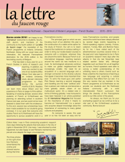 French Newsletter - Academic Year 2015-2016