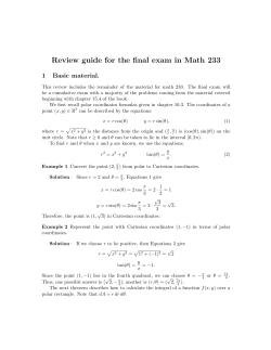 Review guide for the final exam in Math 233