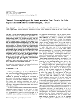 Tectonic Geomorphology of the North Anatolian Fault Zone in the