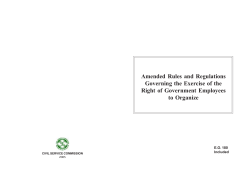 Amended Rules and Regulations Governing the Exercise of the