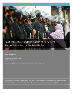 Political Culture and the Puzzle of Persistent