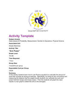 Arm Curl Activity - GK-12 - Engineering as a Contextual Vehicle for