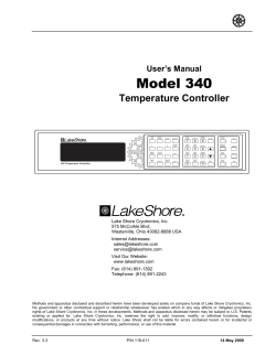 Model 340 - Lake Shore Cryotronics, Inc.