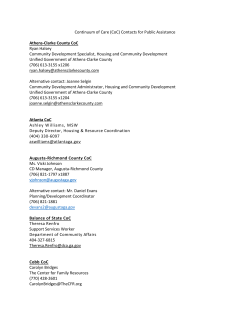 Continuum of Care (CoC) Contacts for Public Assistance Athens
