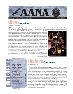 In This Issue Spring 2013 - Arthroscopy Association of North America