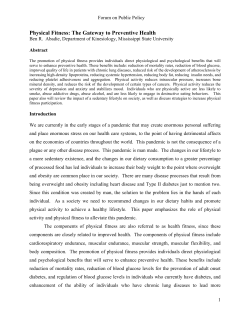 Physical Fitness: The Gateway to Preventive Health