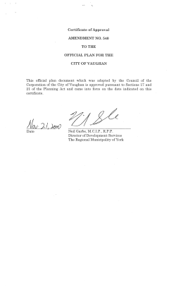 OPA 540 - the City of Vaughan