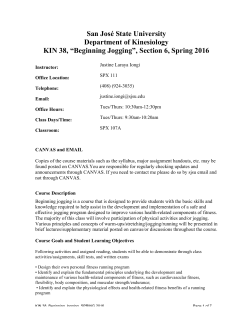 KIN 038 Beginning Jogging - Section 6