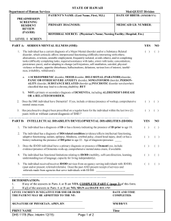 E01 to E17 PAS/RR Form (DHS 1178) and Policy - Med