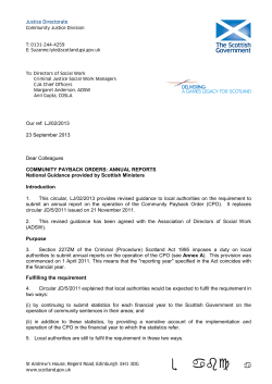 Community payback order annual report 2013