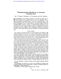 Thrombocytopenia Inherited as an Autosomal Dominant Trait