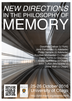 New directions in the philosophy of memory