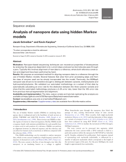 Analysis of nanopore data using hidden Markov
