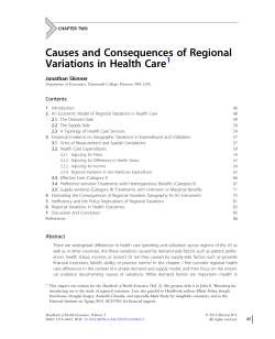 Chapter Two. Causes and Consequences of Regional Variations in