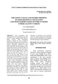 the effect halo-and hydro-priming on seed reserve utilization and
