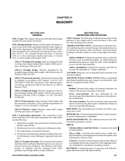 Chapter 21 - Masonry - International Code Council