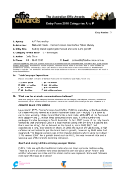 The Australian Effie Awards Entry Form 2010 Categories A to P
