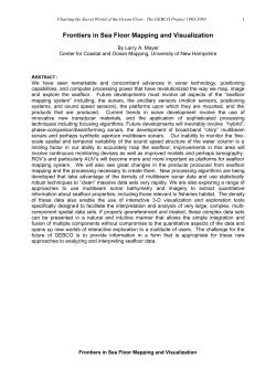 Frontiers in sea floor mapping and visualization