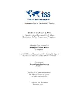 Brothers and Lovers in Arms: Negotiating Male Homosexuality and