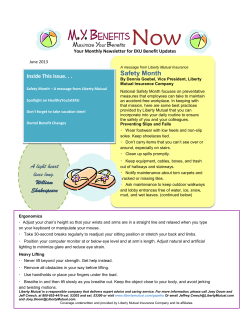 Safety Month A light heart lives long. William Shakespeare