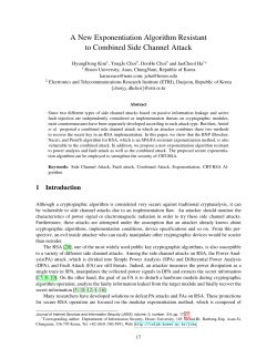 A New Exponentiation Algorithm Resistant to Combined Side