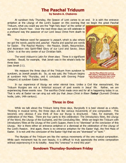 The Paschal Triduum - Annunciation Catholic Church