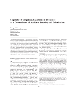 Stigmatized Targets and Evaluation: Prejudice as a Determinant of