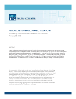 an analysis of marco rubio`s tax plan