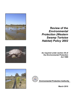 (Western Swamp Tortoise Habitat) Policy 2002
