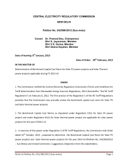 Determination of Benchmark Capital Cost Norm for Solar PV power