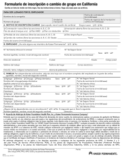 Formulario de inscripci&oacute;n o cambio de grupo en California