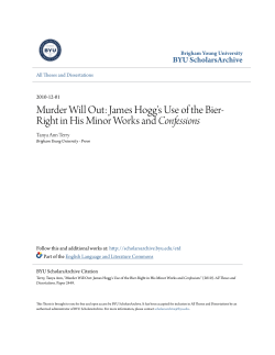 Murder Will Out: James Hogg`s Use of the Bier