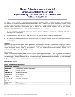 Thomas Edison Language Institute K-8 School Accountability Report