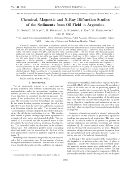 Chemical, Magnetic and X-Ray Diffraction Studies of the Sediments