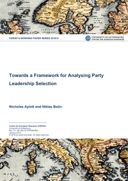 Towards a Framework for Analysing Party Leadership Selection