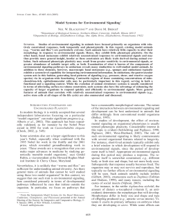 Model Systems for Environmental Signaling1