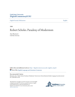Robert Scholes. Paradoxy of Modernism