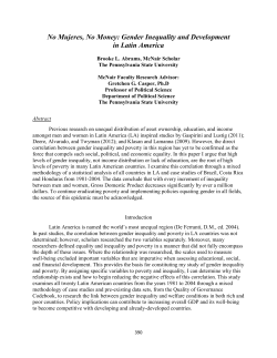 No Mujeres, No Money: Gender Inequality and Development in Latin