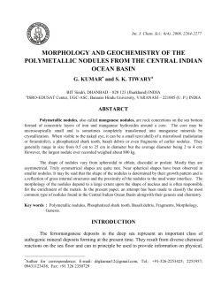 MORPHOLOGY AND GEOCHEMISTRY OF THE POLYMETALLIC